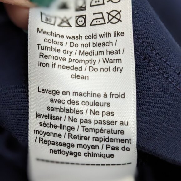 UNTUCKIT Wrinkle-Free Damaschino Long-Sleeve Polo 100% Cotton Navy Mens Large - Picture 10 of 15